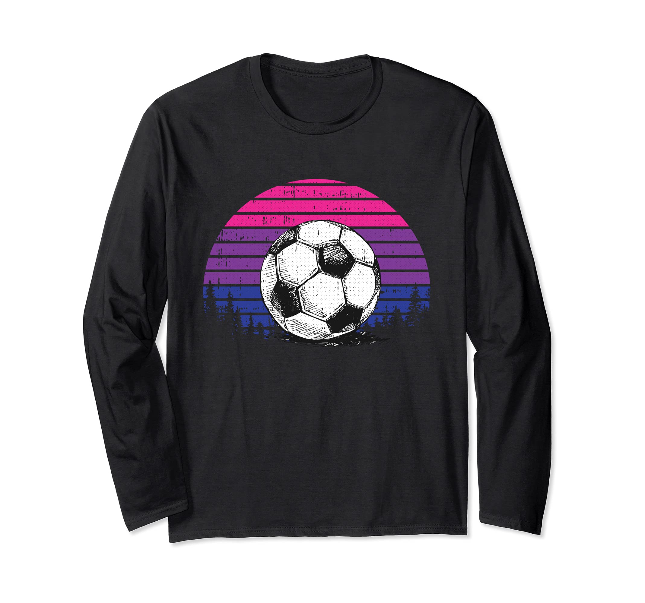 Soccer Ball LGBT-Q Bisexual Pride Sport Fan Player Ally Long Sleeve T-Shirt, Black