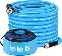 Vista 8 de Kohree Manguera de agua para autocaravana de 5/8 pulgadas x 15 pies, manguera de agua potable prémium con diseño sin torceduras, sin fugas, ligera