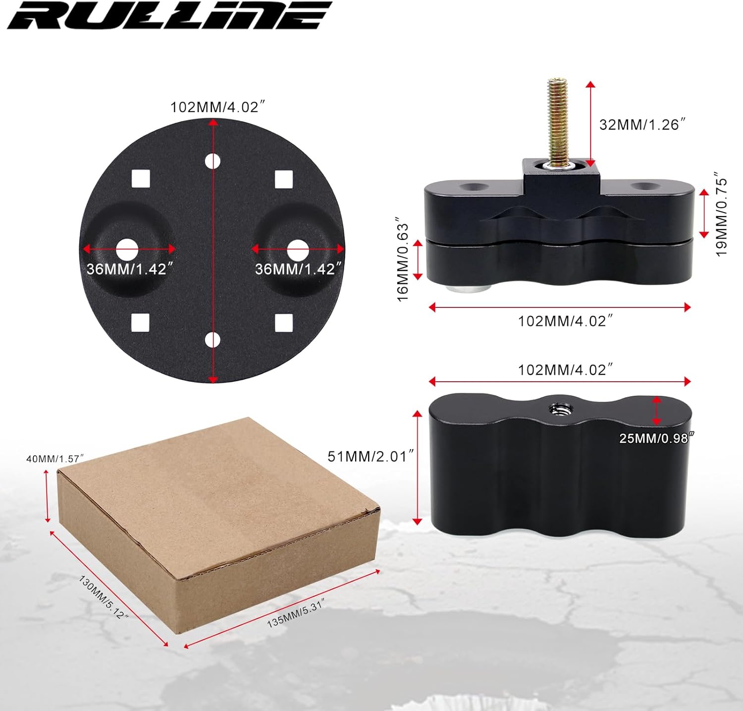 RULLINE RX-DLX-PM Pack Mount Lock with Pack Mount Bracket Cargo Racks Double Locking Mount Fit for Standard Pack Mount Compatible with Fuel & Gas Can & Water Pack Mount 2PCS