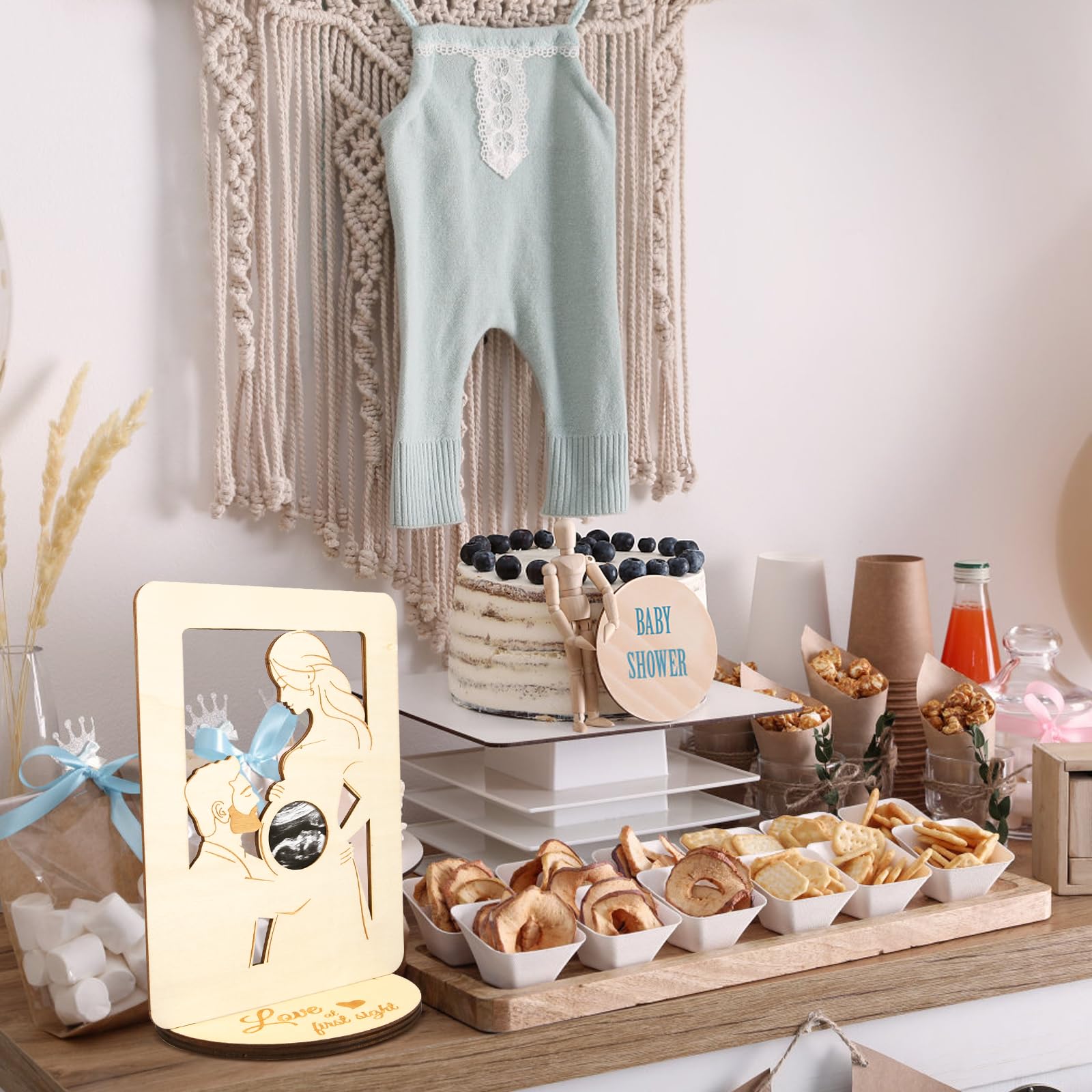 Cadre en bois pour maman enceinte Futur papa et maman Sonogramme Idées cadeaux pour femmes enceintes Cadre photo sonogramme Cadre photo échographie pour bébé Idées cadeaux