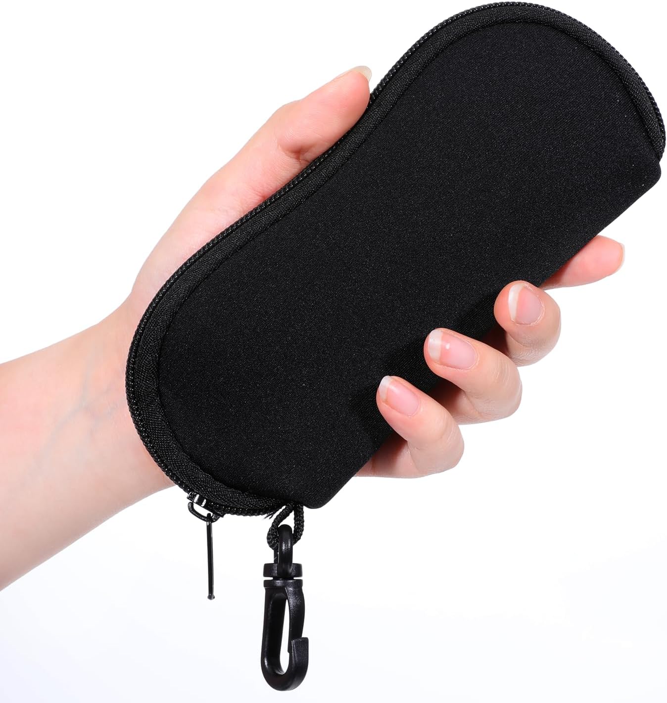 SynHHergyx Sunglass Cases Soft Eyeglass Case 2 Packs Travel Ultra Light Neoprene Eyeglass Pouch Soft Sunglasses Bag with Clip for Men Women