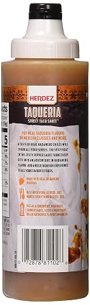 HERDEZ TAQUERIA STREET SAUCE, Habanero, 9 oz Squeeze Bottle (8 Pack) Fiery Hot Taco Sauce for Bold Flavor