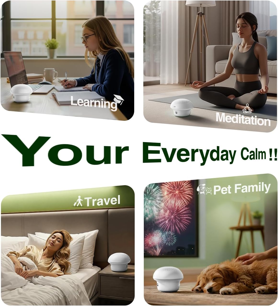 Portable White Noise Sound Machine for Baby Kids Adults, 20 Natural Soothing Sounds, 48H Battery Playback, 30 Volume Levels, 3 Timers, Memory Function & Soft Night Light for Sleep, Home, Travel, Mini - Image 8