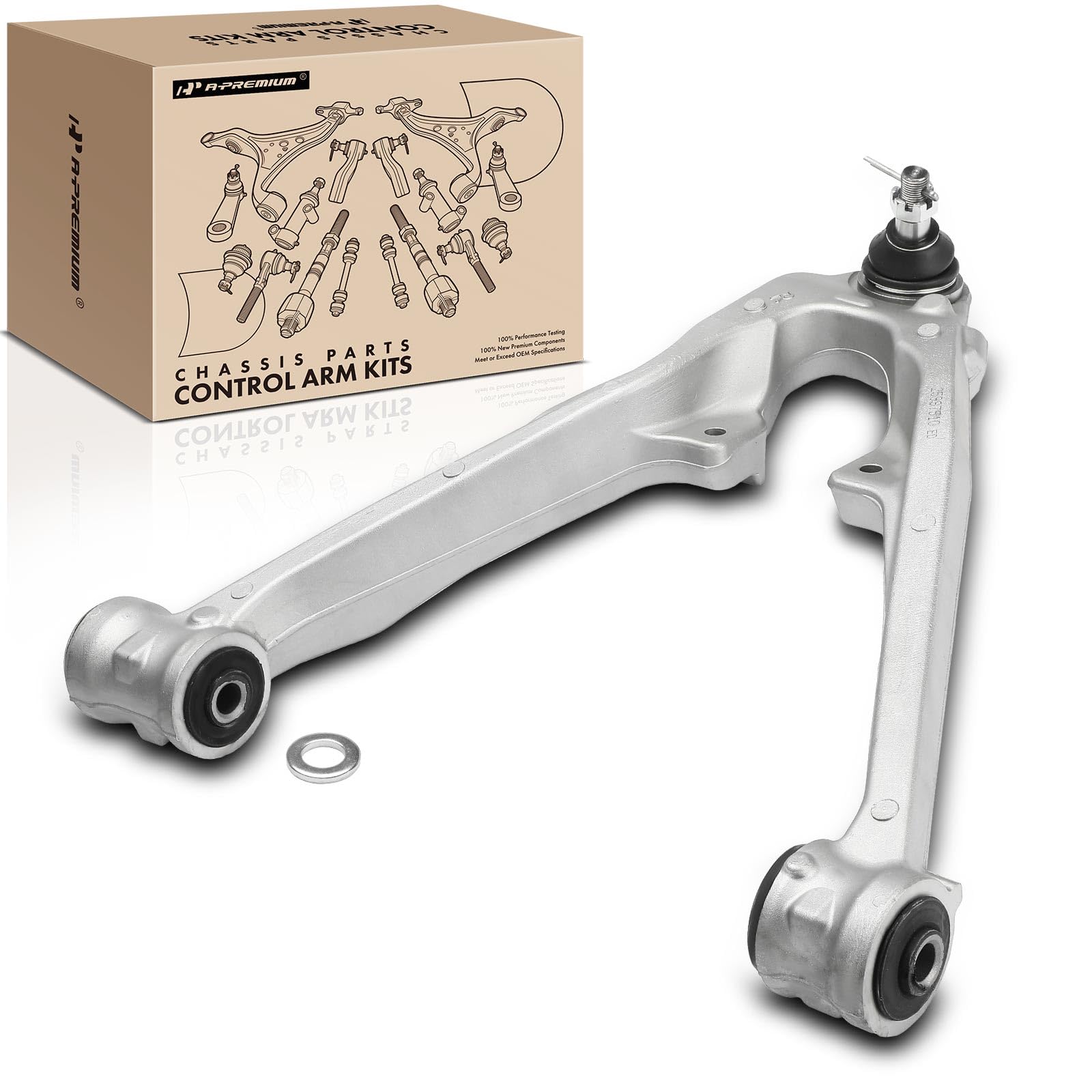 A-Premium Front Right Lower Control Arm, with Ball Joint & Bushing, Compatible with Chevrolet & GMC & Cadillac - Silverado 1500, Tahoe, Suburban 1500,