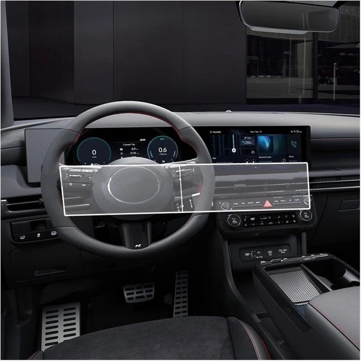 カーナビ ディスプレイ保護フィルム ヒュンダイ用 ツーソン用 2024用 強化ガラススクリーンプロテクターフィルム 12.3 インチ