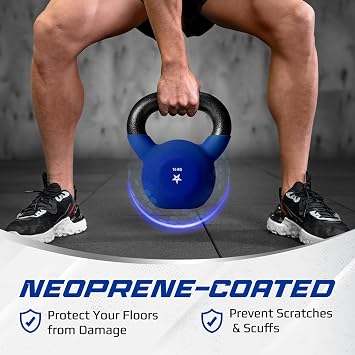 Yes4All 2-20kg Neoprene Coated Cast Iron Kettlebell, Kettle Bell Weight Sets for Home Gym Fitness & Weight Training - Multicolor Kettlebells, Single