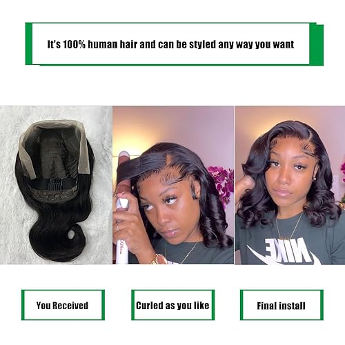 Miniatura 5 de Douyin - Peluca de cabello humano corto con encaje frontal HD de 13 x 4, prearrancada, sin pegamento, para mujer, pelucas de cabello humano (12