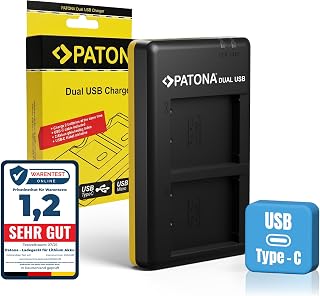 PATONA Dual Battery Charger USB-C/Micro-USB For Fujifilm NP-W126 NP-W126s | Compact Travel Charger for X-M5 X-M1 X100F X100V/VI XA1 XA2 XA3 XA5 XS10 XT3 XT20 XT30 II