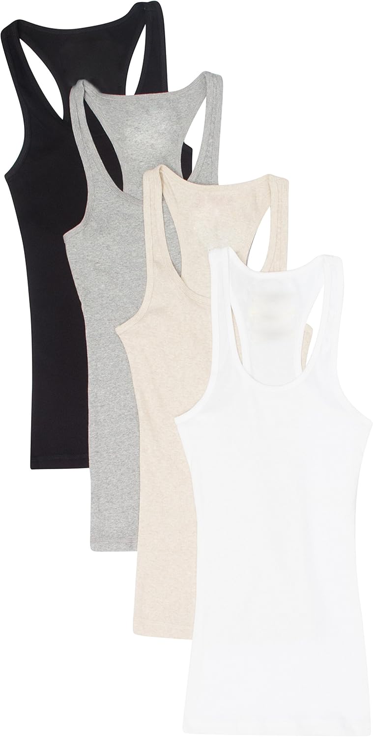 Zenana Outfitters Trendyfriday 4 Pack or 2 Pack Women's Basic Ribbed Tank Top