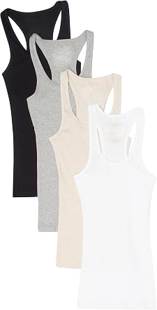 Zenana Outfitters Trendyfriday 4 Pack or 2 Pack Womens Basic Ribbed Tank Top