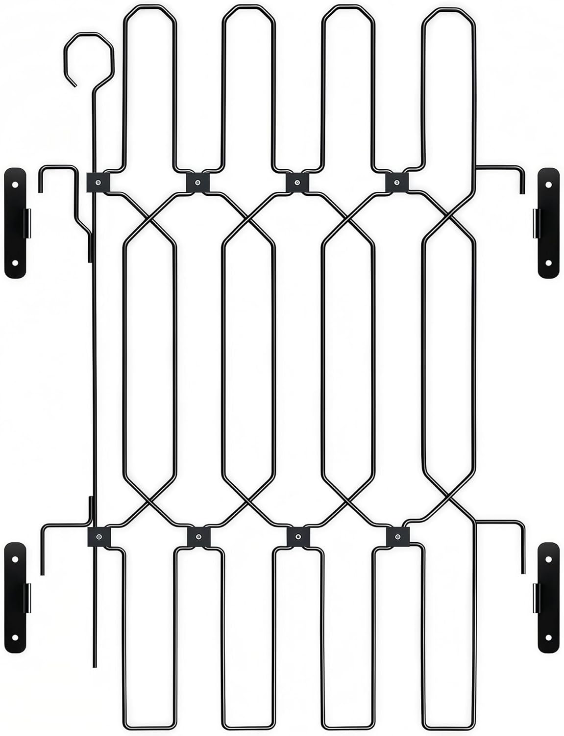 Foldable Pet Gate for Doorways, Black, 23" W x 33.5" H，RV and Camper, Adjustable Freestanding Dog and Cat Gate for Small and Medium Pets