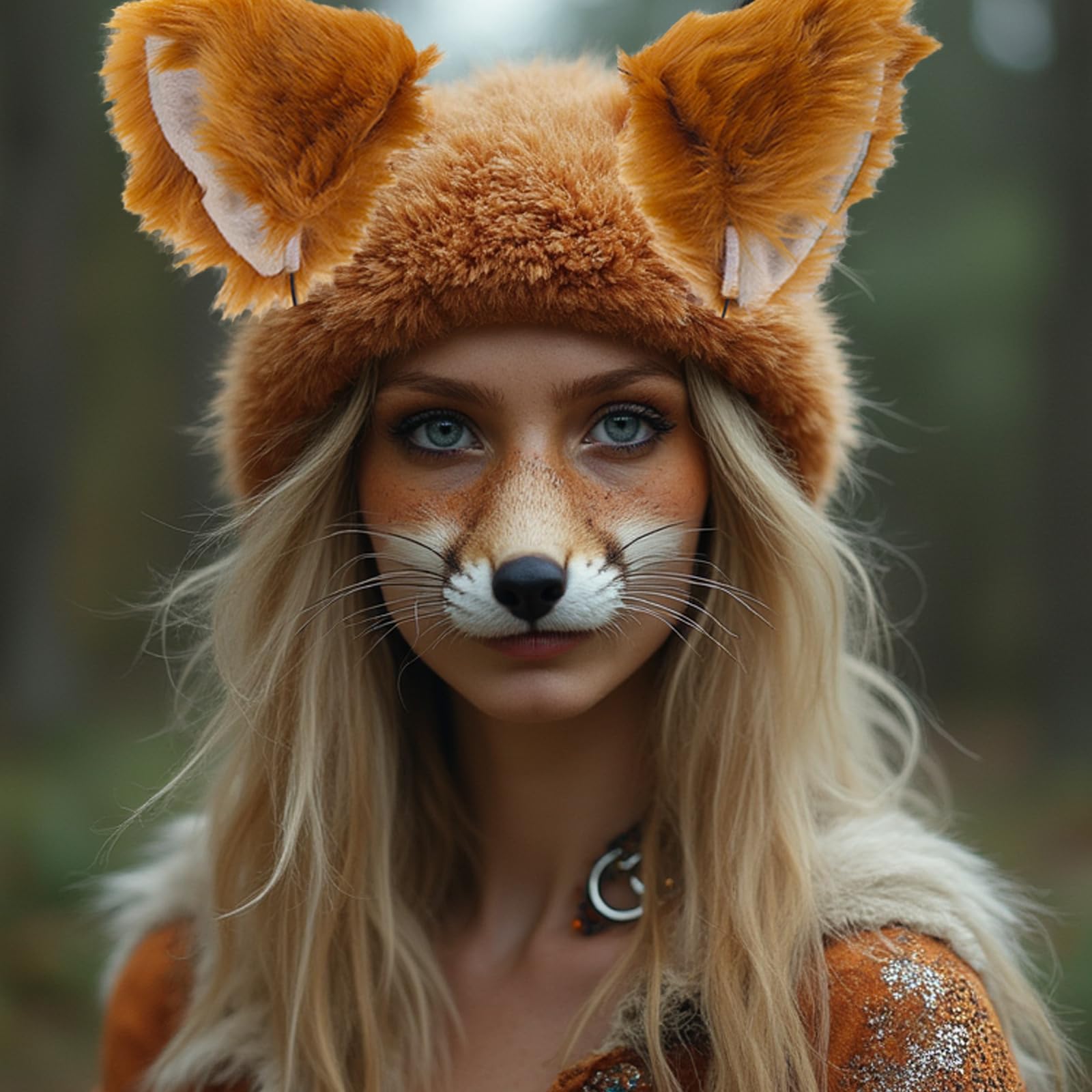 YNR Opaska na głowę do kostiumu lisa z uszami, 2 sztuki, pomarańczowe futro, na bal przebierańców, Cosplay, Halloween