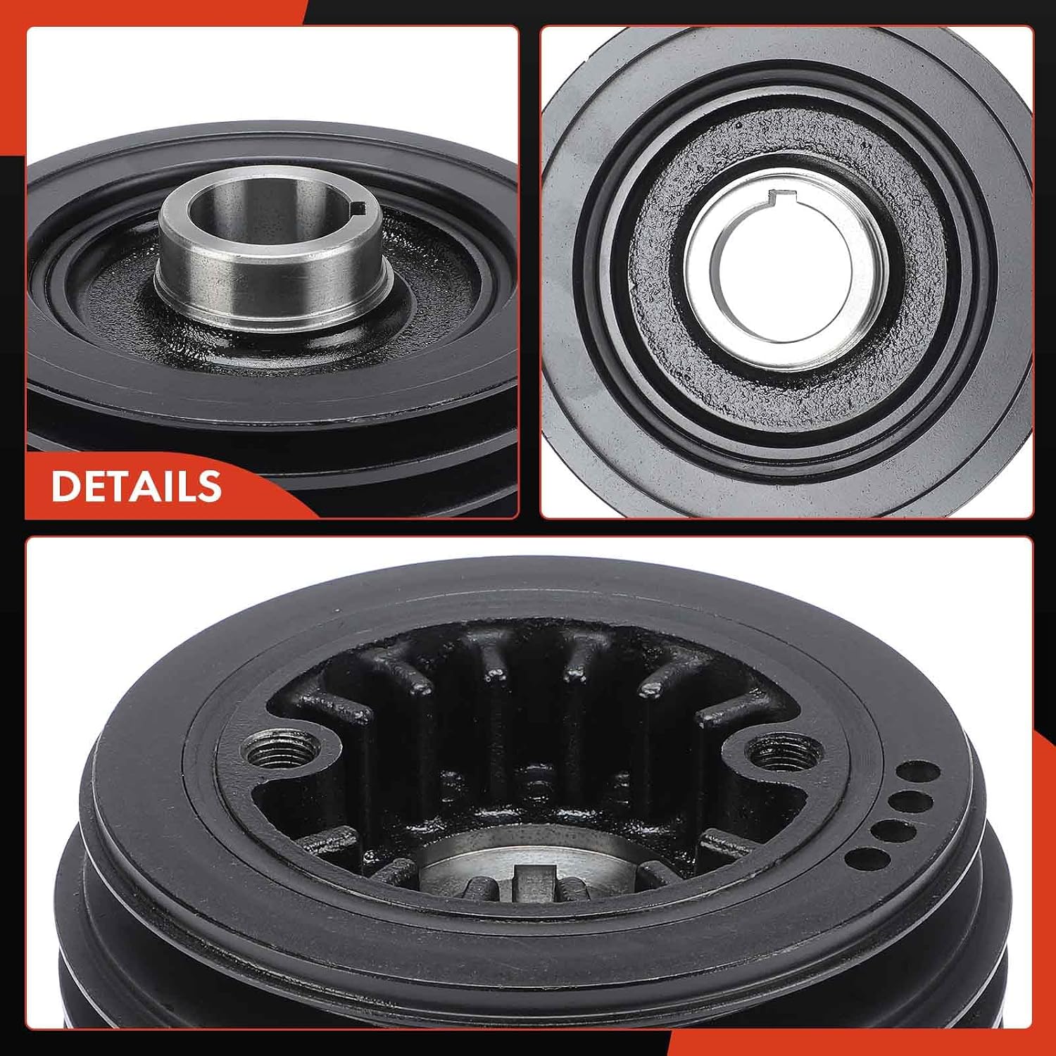A-Premium Engine Harmonic Balancer Crankshaft Pulley Compatible with Mitsubishi L200 Sportero 2005-2015, Nativa/Paj Sport 2008, Pajero Iv/Montero 2006, Pajero Sport 2008, Pajero/Montero 2006, Pajero