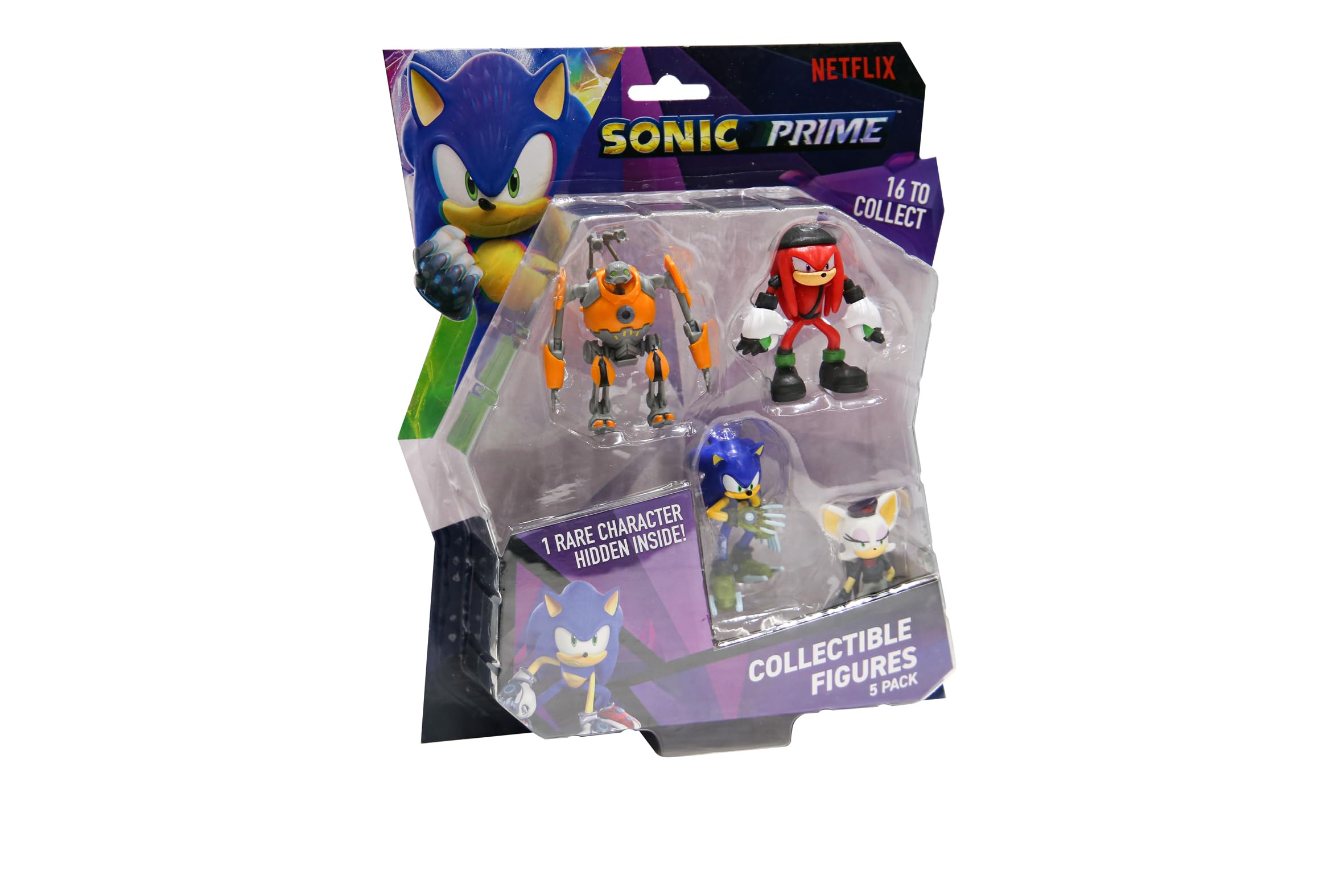 BANDAI Sonic Prime Collectable Figures 5 Pack Set 4 | 5 6.5cm Sonic The Hedgehog Models Based On The Sonic Prime Netflix TV Show | Sonic Toys Make Great Gaming Merchandise For Adults And Kids