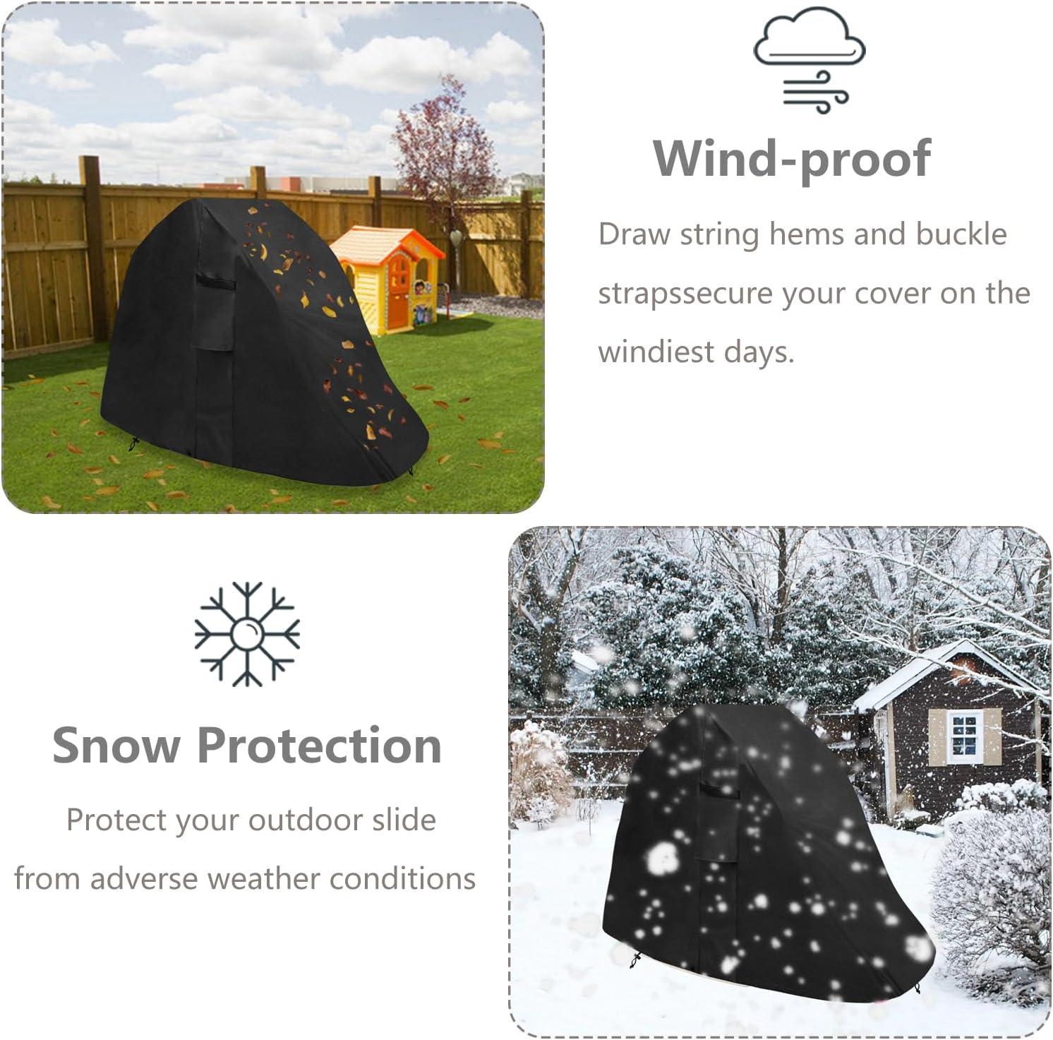 Toddler Slide Cover,Fit to Hide and Seek Climber,Waterproof Dust Proof Anti-UV Outdoor playset toy Cover,Cover only