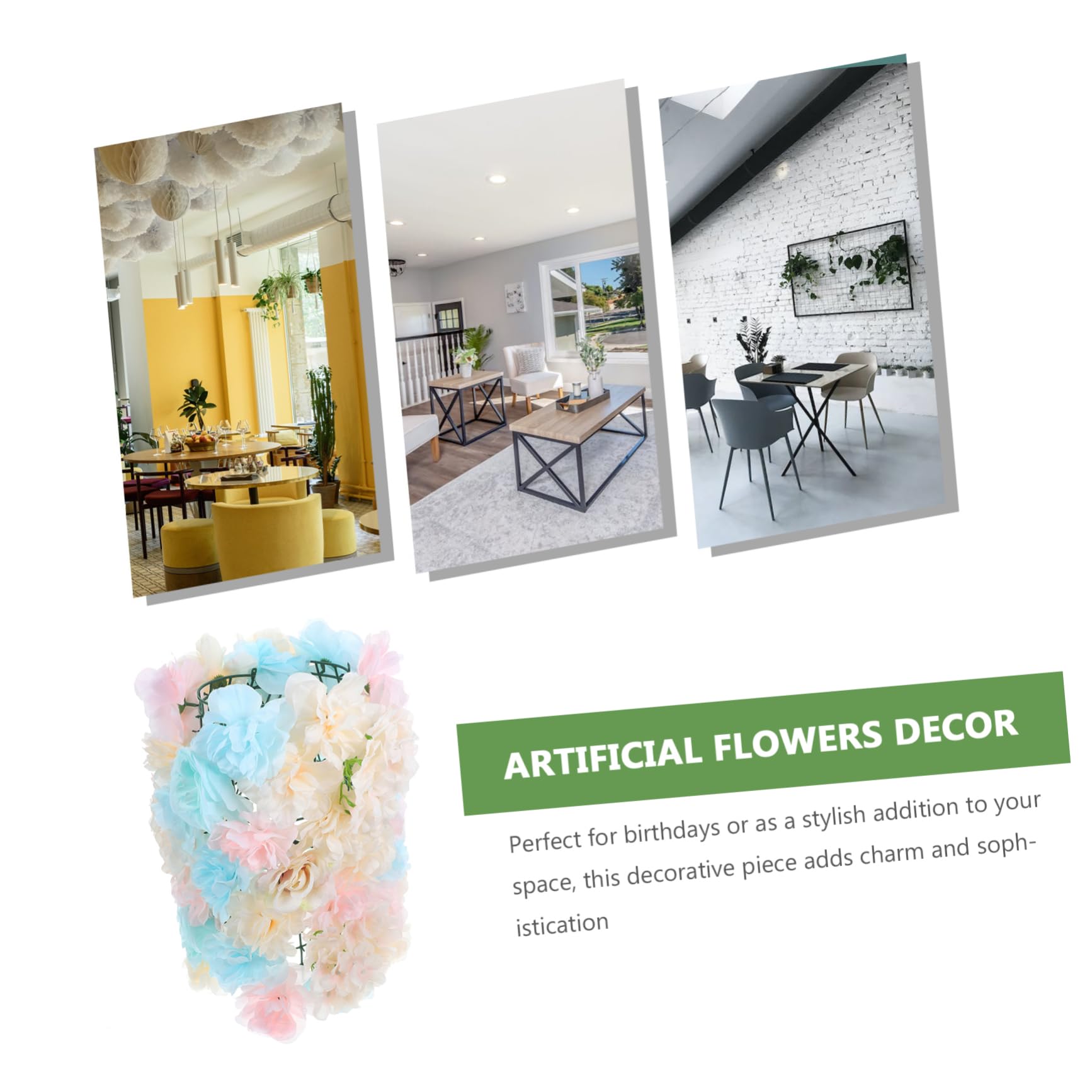 Amosfun Künstliche Rosen Blumenwand 40x60 cm aus PVC und Seidenstoff | Fotohintergrund für Hochzeit und Zuhause, Realistische Optik, Elegante Wanddekoration