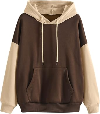 SHAOBGE up Sweatshirt Womens Casual Strap Blouse Long Sleeve Splice Hooded Sweatshirt Tops Ladies Sweatshirts