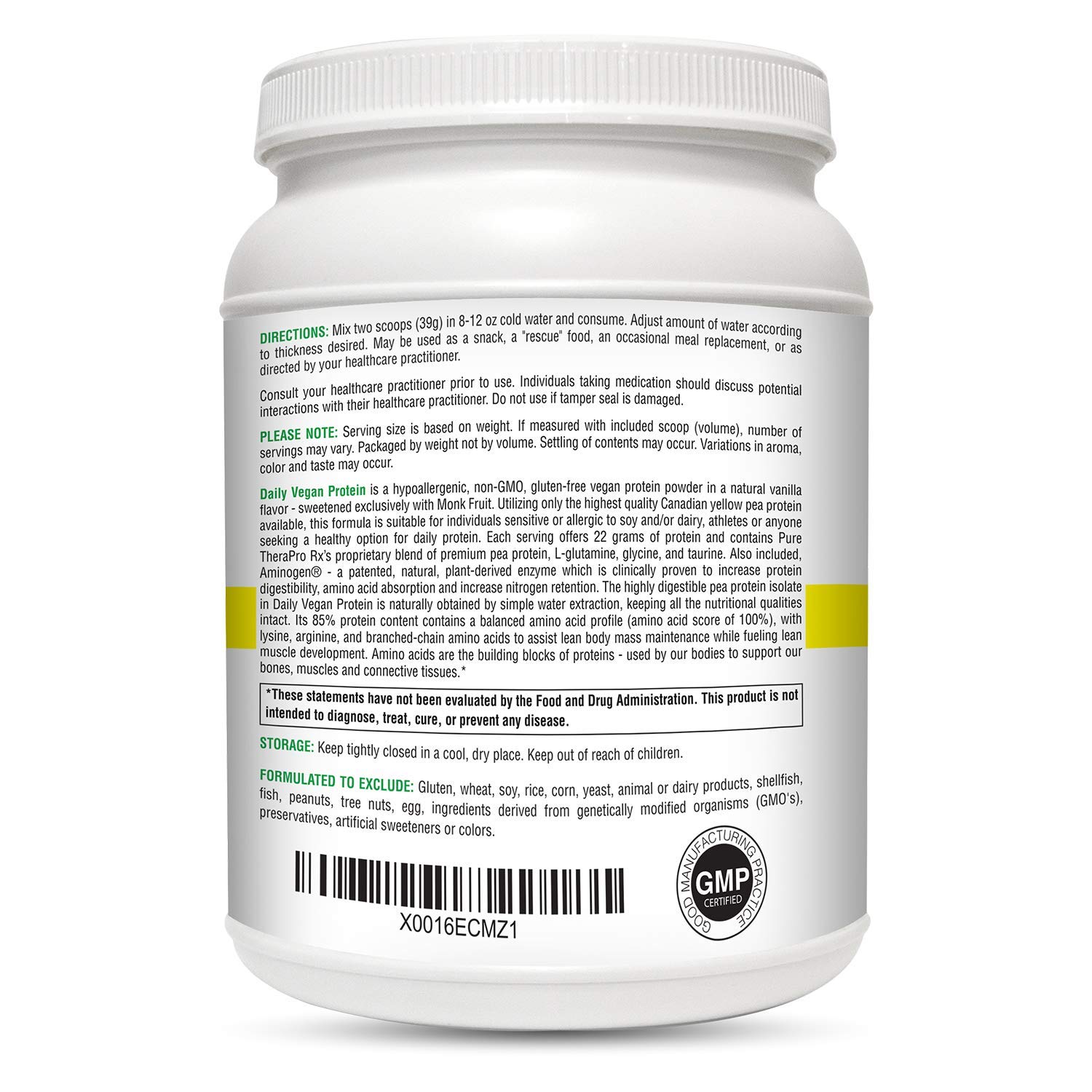 Daily Vegan Protein "Vanilla" 20 servings (NEW BIGGER SIZE) 22