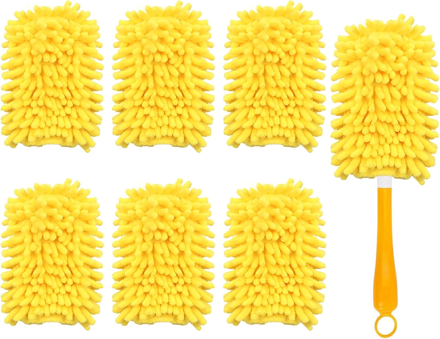 Reusable Duster Pads Compatible with Swiffer Hand Duster, 360 Duster Refill, Dusters Heavy Duty Refills, Microfiber Dusters Refills for Swiffer 3ft 6ft Extended Handle, 2 Pack (Handle is Not Included)