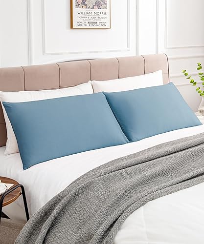 Miniatura 3 de Warmstar - Juego de 2 fundas de almohada de algodón tamaño estándar, 600 hilos, fundas de 20 x 26 pulgadas, algodón suave de fibra larga