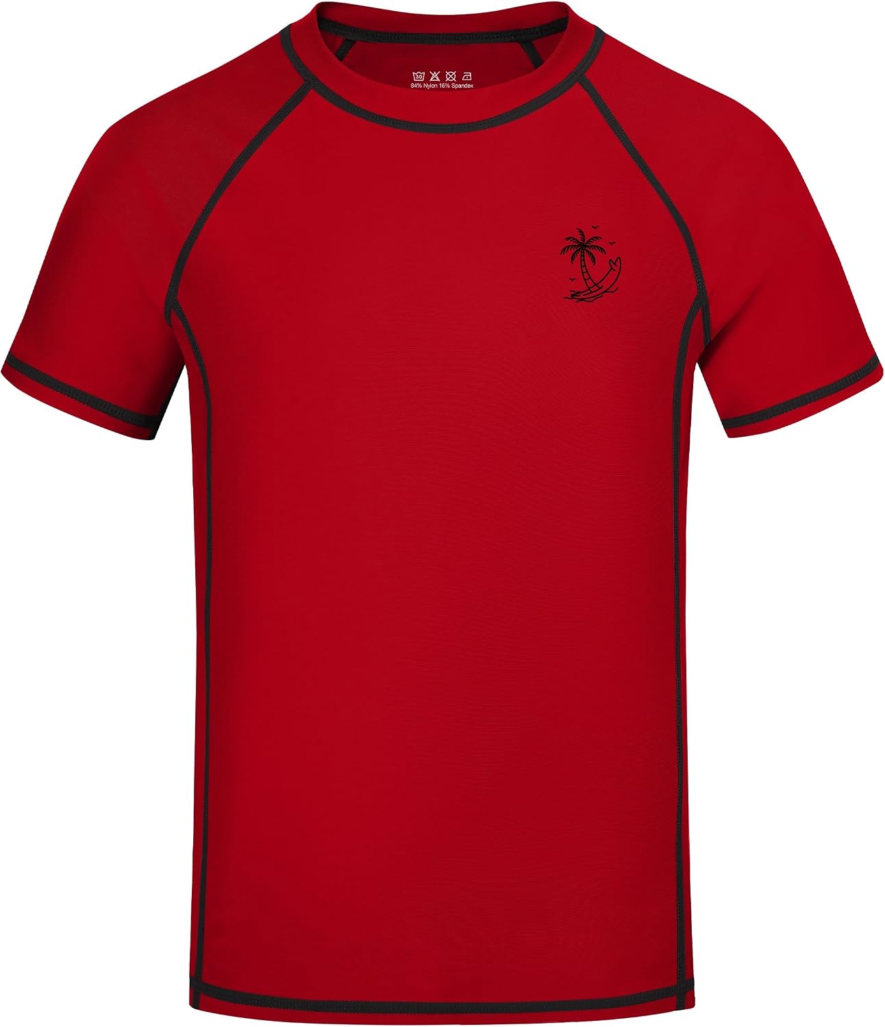Boys UPF 50+ Swim Shirt, Toddler Short Sleeve Rash Guard for Pool