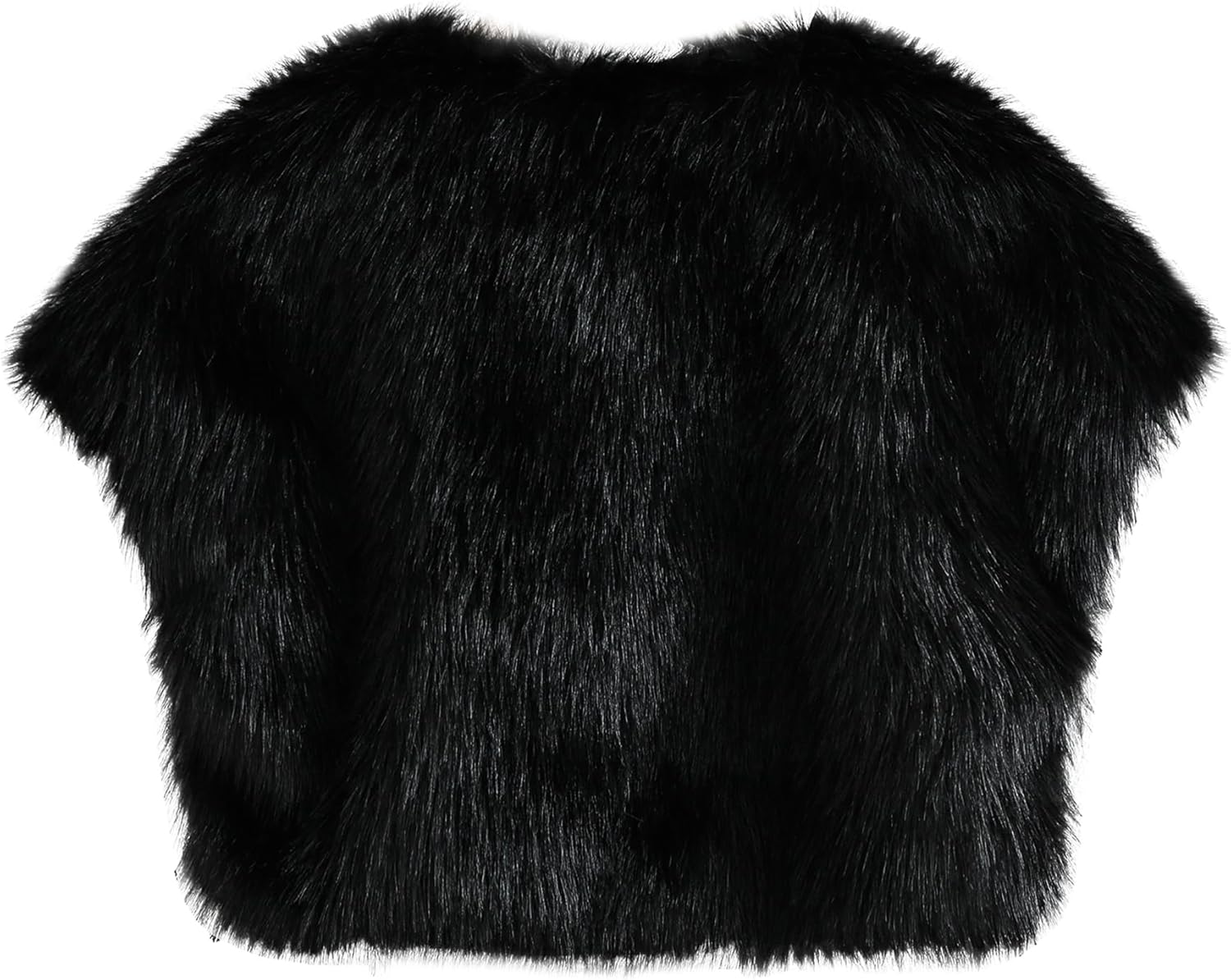 Amazhiyu Women Faux Fur Bolero Shrug Cap Sleeve Crop Cardigan for Evening Dress - Image 5