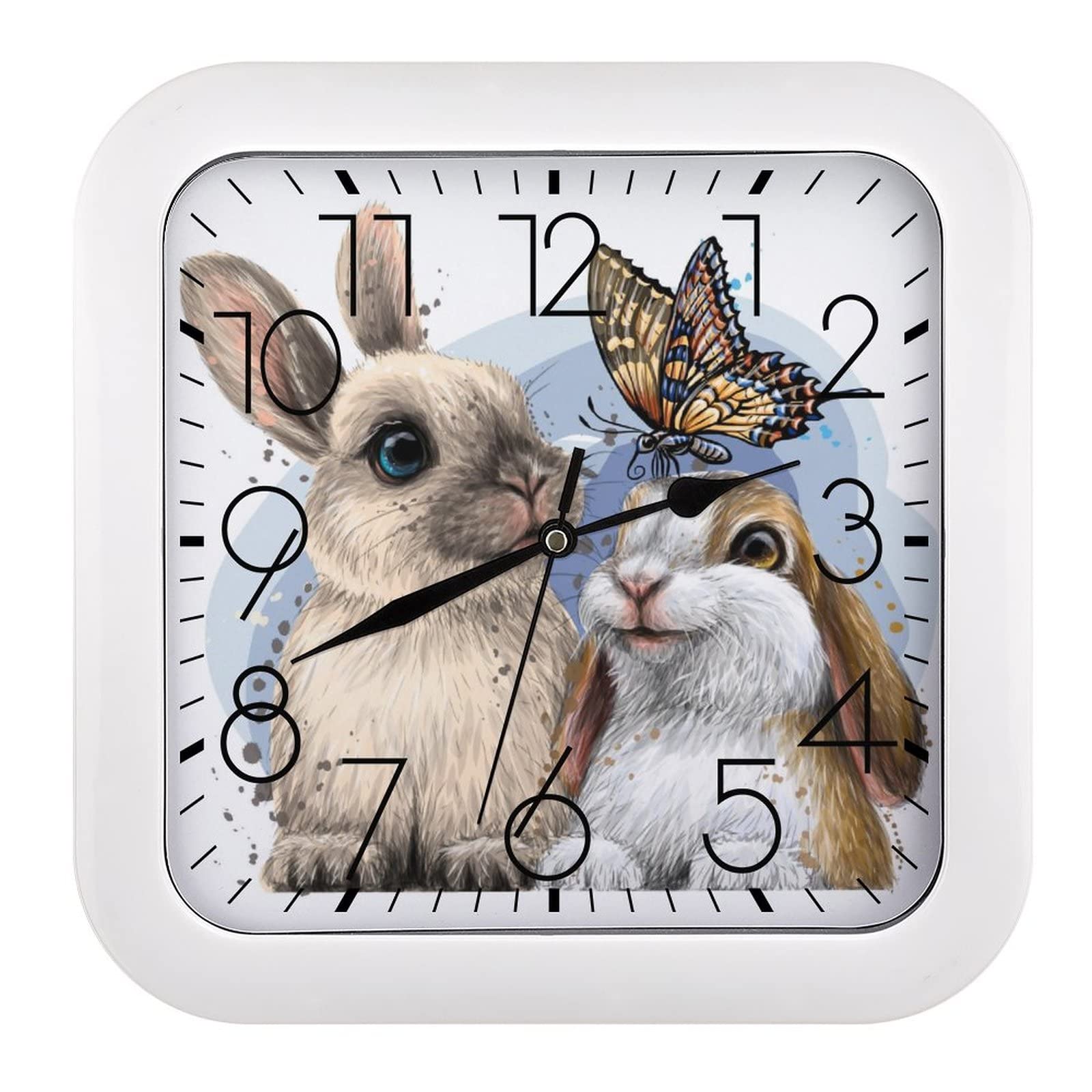 Horloge papillon lapin moderne et silencieuse pour salon chaleureux