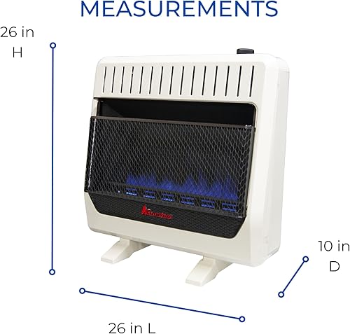 Miniatura 6 de BF30T-BB - Calentador de espacio de llama azul de combustible dual sin ventilación con control de termostato para uso doméstico y oficina, 30000