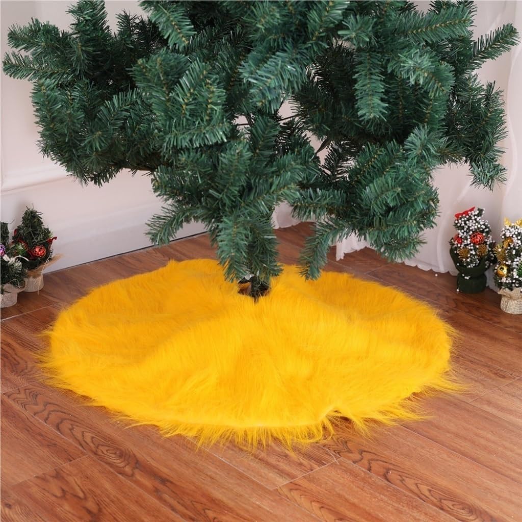 Tree Skirt Christmas Gold Christmas Tree Skirt Christmas Tree Apron Christmas Supplies Plush Christmas Tree Decoration Tree Skirt Christmas Skirt Tree(78cm)