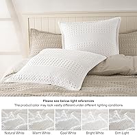 Vista 209 de PHF Fundas de almohada 100% algodón con tejido de gofre de 24 x 24 pulgadas, paquete de 2 fundas cuadradas para decoración elegante del hogar, sin