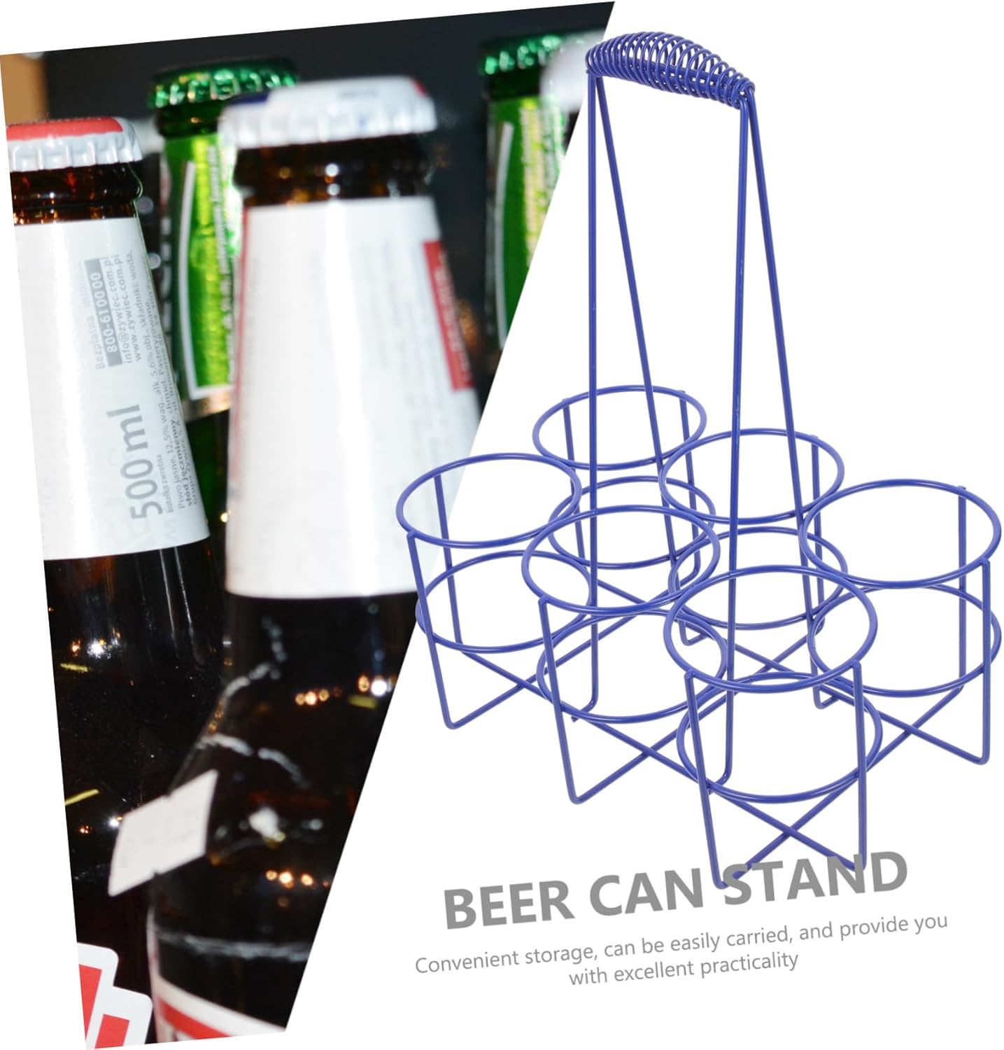 Portable Handheld Beer Basket Adjustable Handle Creative Beer Bottle Holder for KTV Bars and Outdoor Events Sturdy Food-Grade Plastic