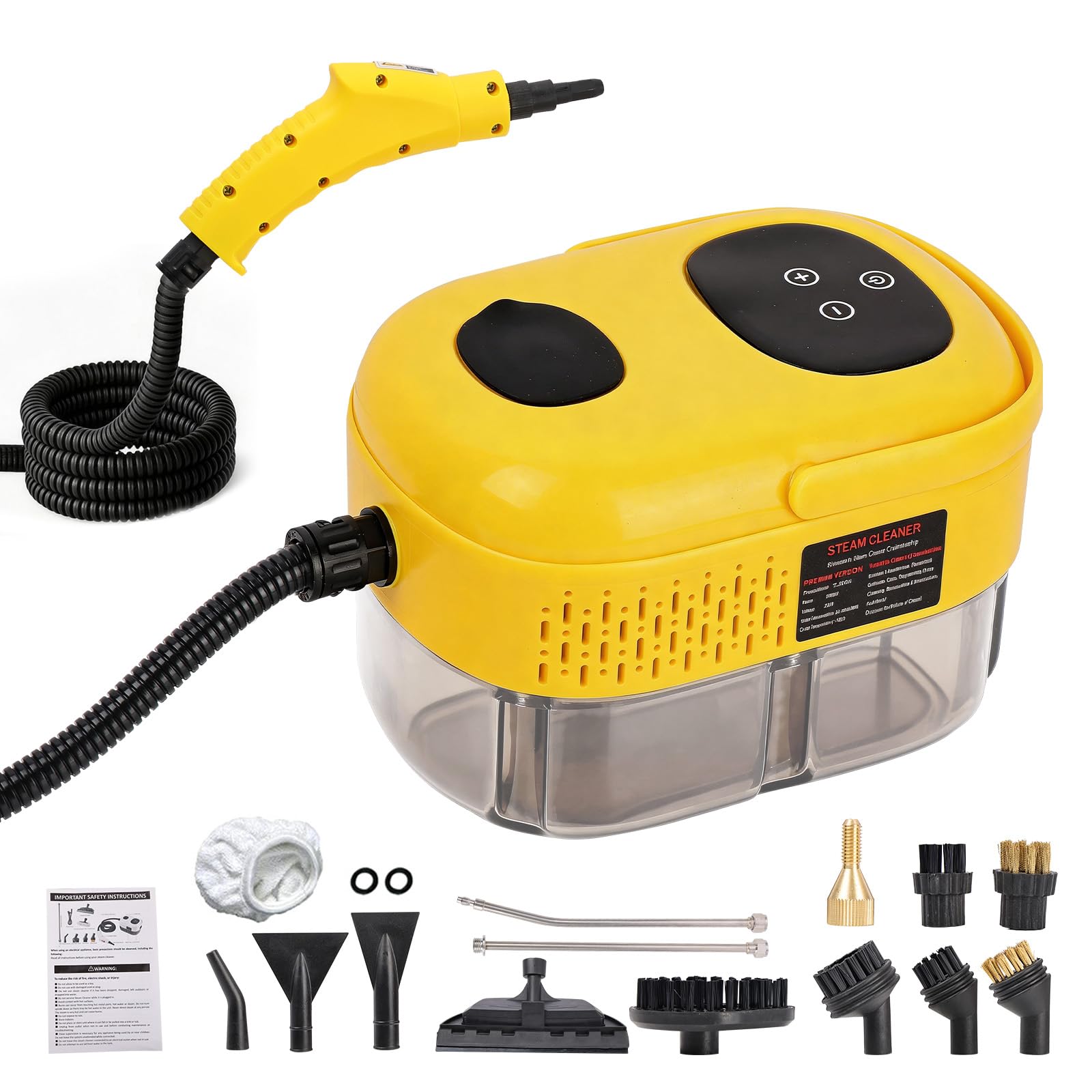 Vaporeta Limpieza Hogar Potente 2500W, 3 Bar, 6 Niveles,Depósito 1100ml, | Limpiador a Vapor de Mano 12 Accesorios,Vaporeta para Cocina Baño Sofá Coche