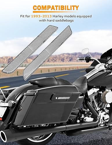 Miniatura 6 de PBYMT Reflector de pestillo de alforja duro transparente, reflector de cubierta de pestillo de alforja es compatible con Harley Touring Electra