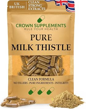 Pure Clean Milk Thistles Capsules | Quality Clean Supplements UK | Crown Supplements 180 Capsules