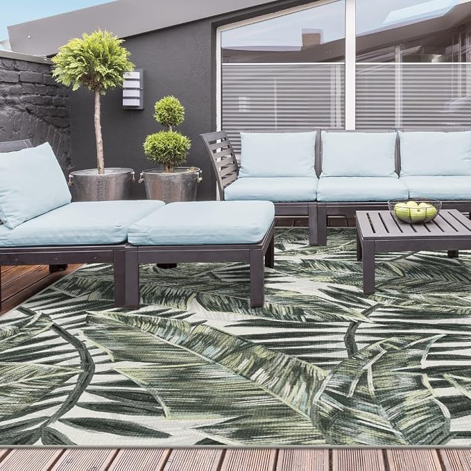 Ruggable outdoor washable rug on a patio