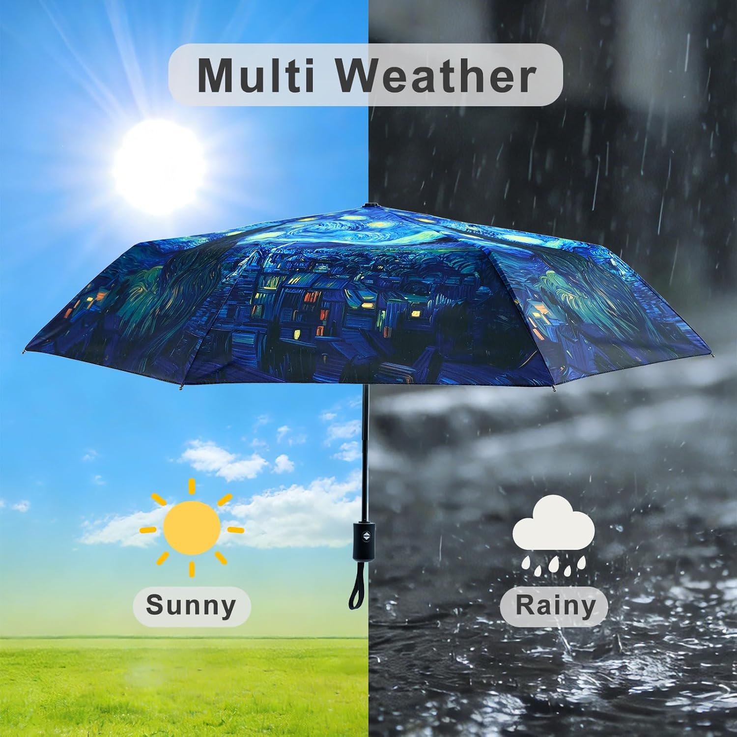 Windproof Travel Umbrella Folding Compact Automatic Umbrellas for Women Men Rain Sun