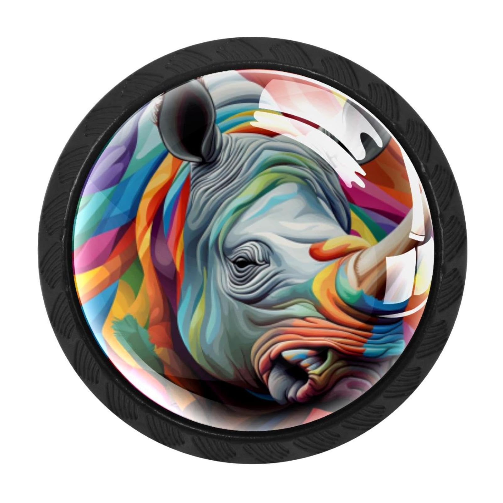 CHENZZZZ 4 Pack Black Rhinoceros Kitchen Handles, Cabinet Pulls Hardware for Cupboard Drawer Knobs Dresser Pulls