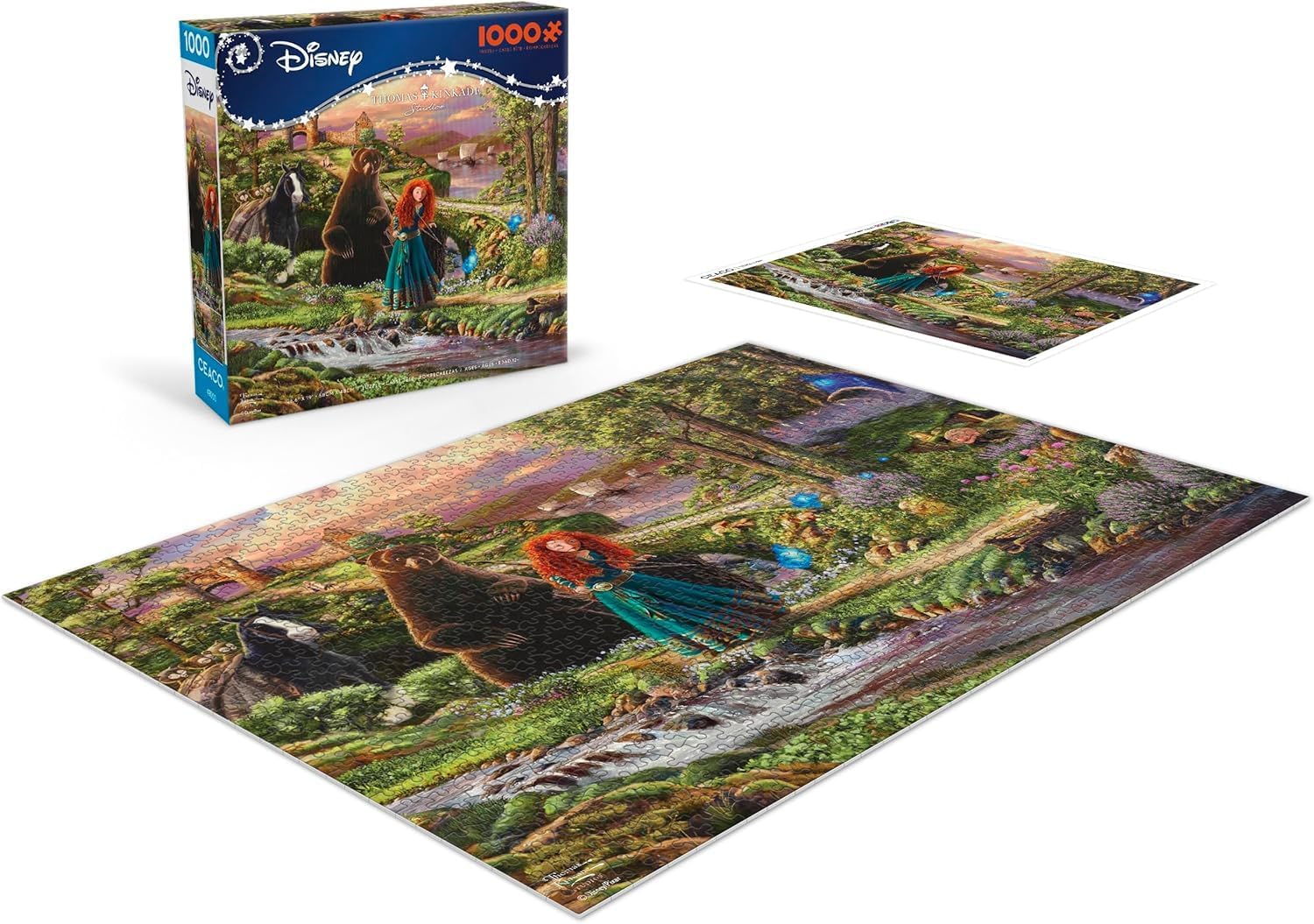 Ceaco - Disney - Pixar - Thomas Kinkade - Brave - 1000 Piece Jigsaw Puzzle for Adults - Challenging Puzzle Perfect for Game Nights