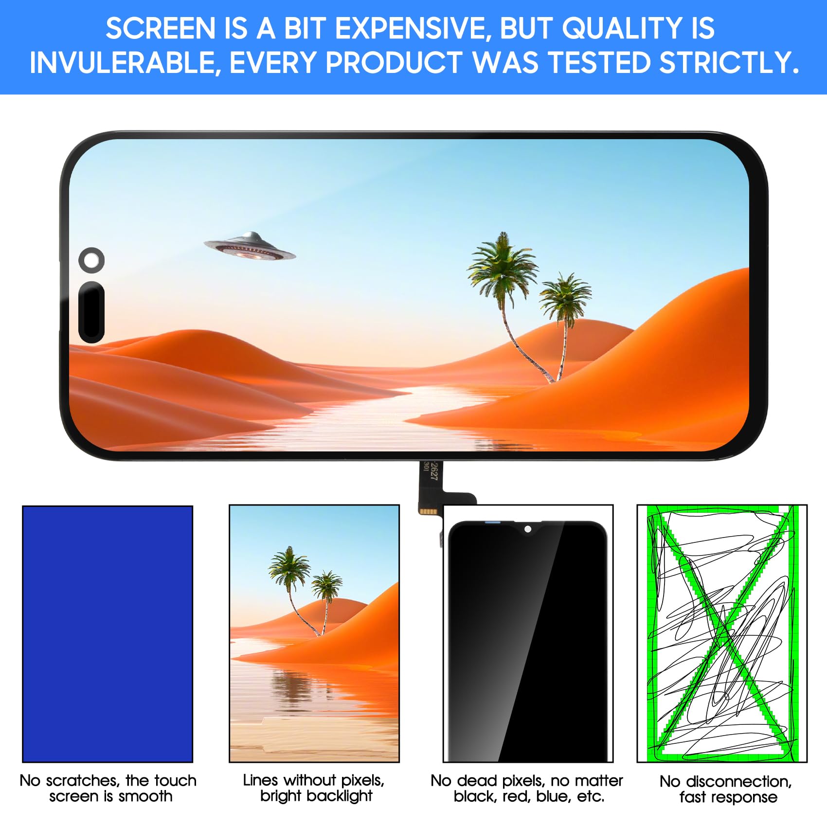 INCELL wyświetlacz LCD do iPhone'a 16 Pro, zamiennik ekranu do iPhone'a 16 Pro, A3293, A3083, A3292, A3294, zestaw naprawczy ekranu dotykowego z narzędziami, szkło hartowane