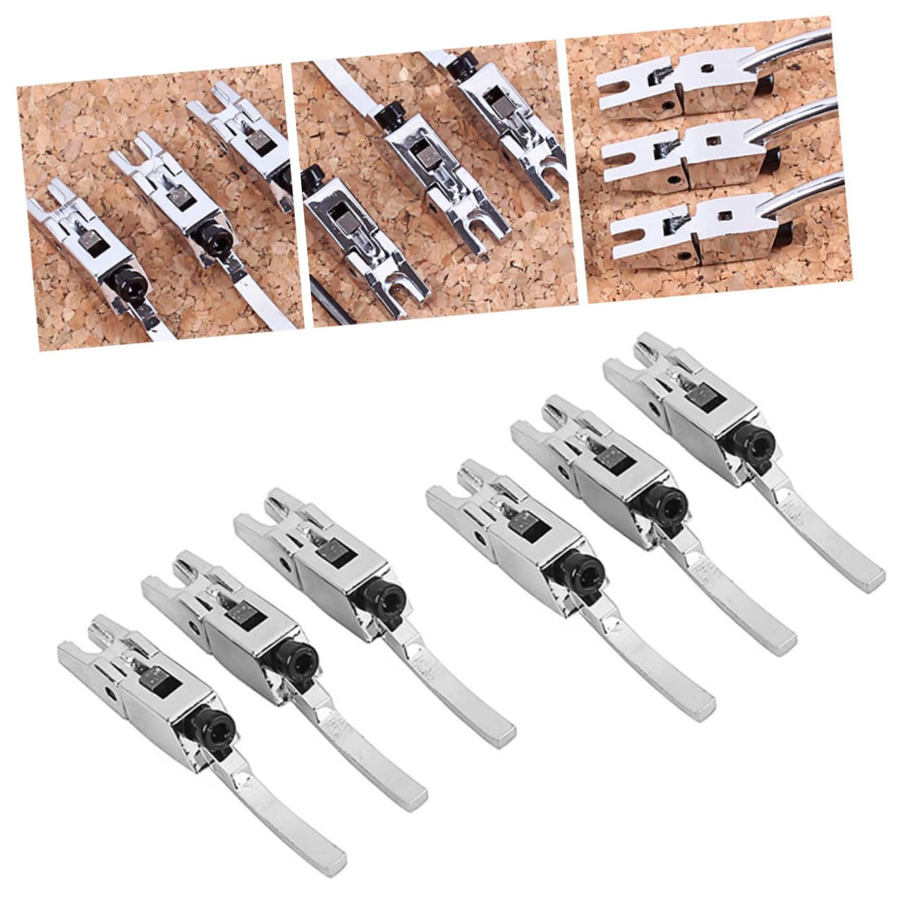 ifundom Lot de 2 Pontets de Cordes Verrouillables en Métal pour Guitare Électrique 6 Pièces