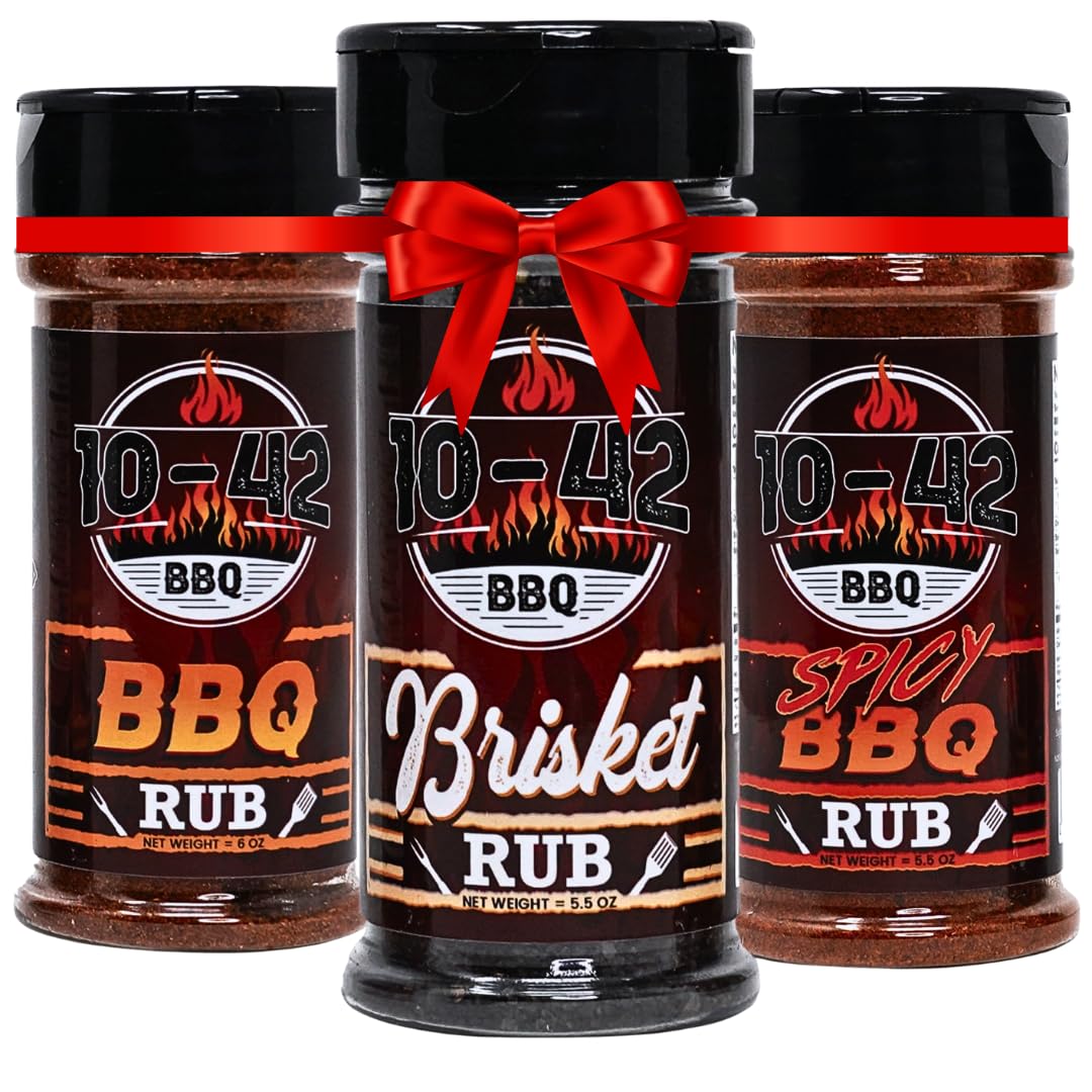 10-42 BBQ Variety Pack Barbecue Dry Rub Seasoning Set - Southern BBQ Taste 3 Pack - for Ribs, Chicken, Brisket, Chicken Wings, Pork and More - Made in USA