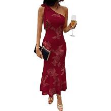 Caracilia Womens One Shoulder Wedding Guest Dress