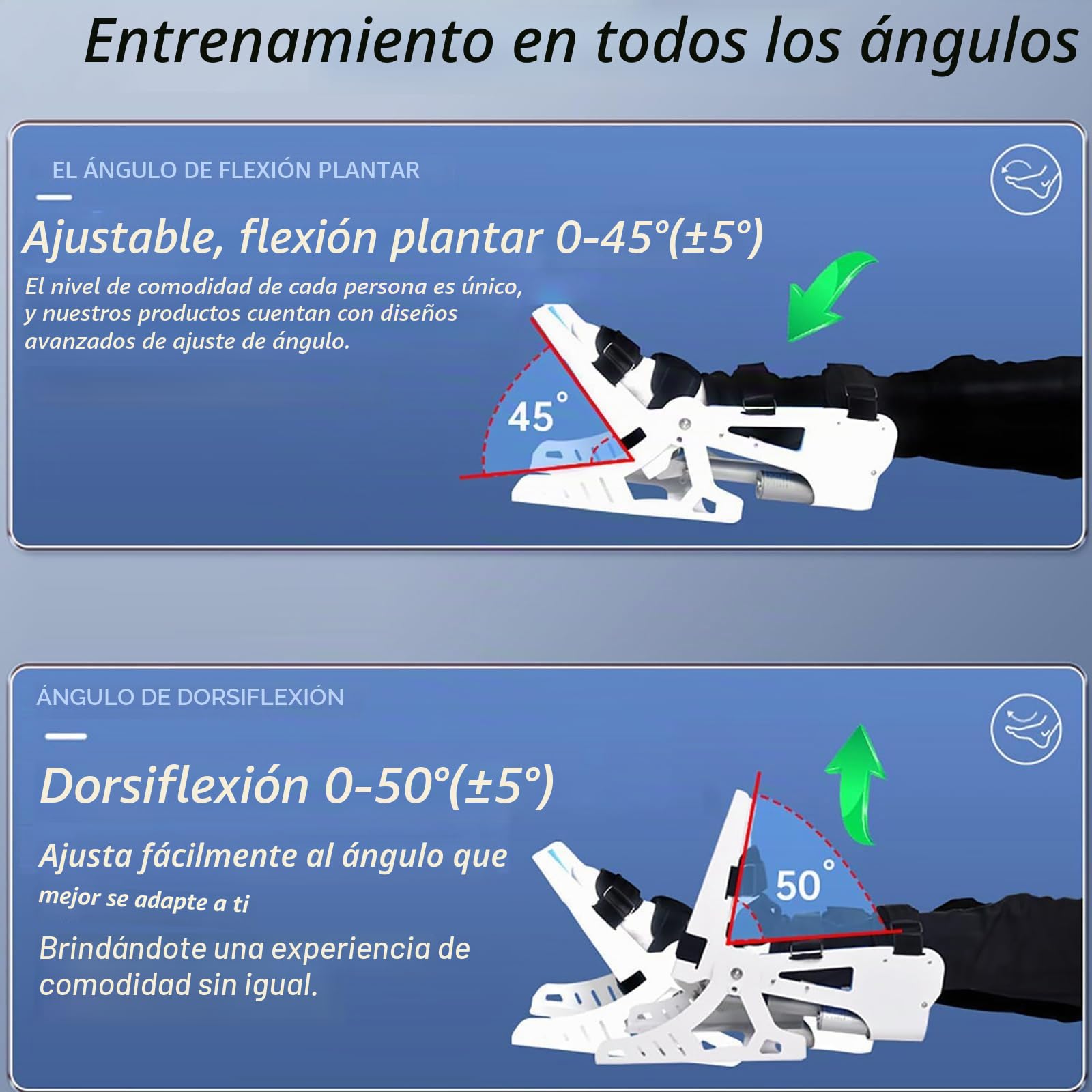 Entrenador De Tobillo Eléctrico, Dispositivo De Entrenamiento De Rehabilitación De Tobillo Con Control Remoto, Plantarflexión 0-45 ° + Dorsiflexión 0-50 °, Modo Manual O Pasivo, Para Caída Del Pie