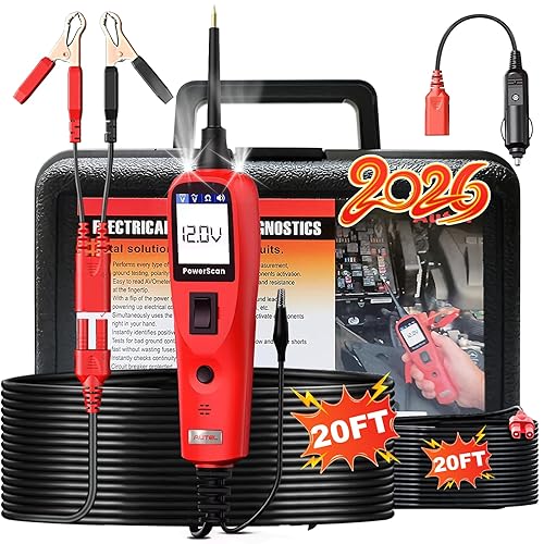 Autel PowerScan PS100 Power Circuit Probe Kit - 12V 24V Car Circuit System Diagnostic Tool, Automotive Circuit Tester with 20ft Extension Cable,