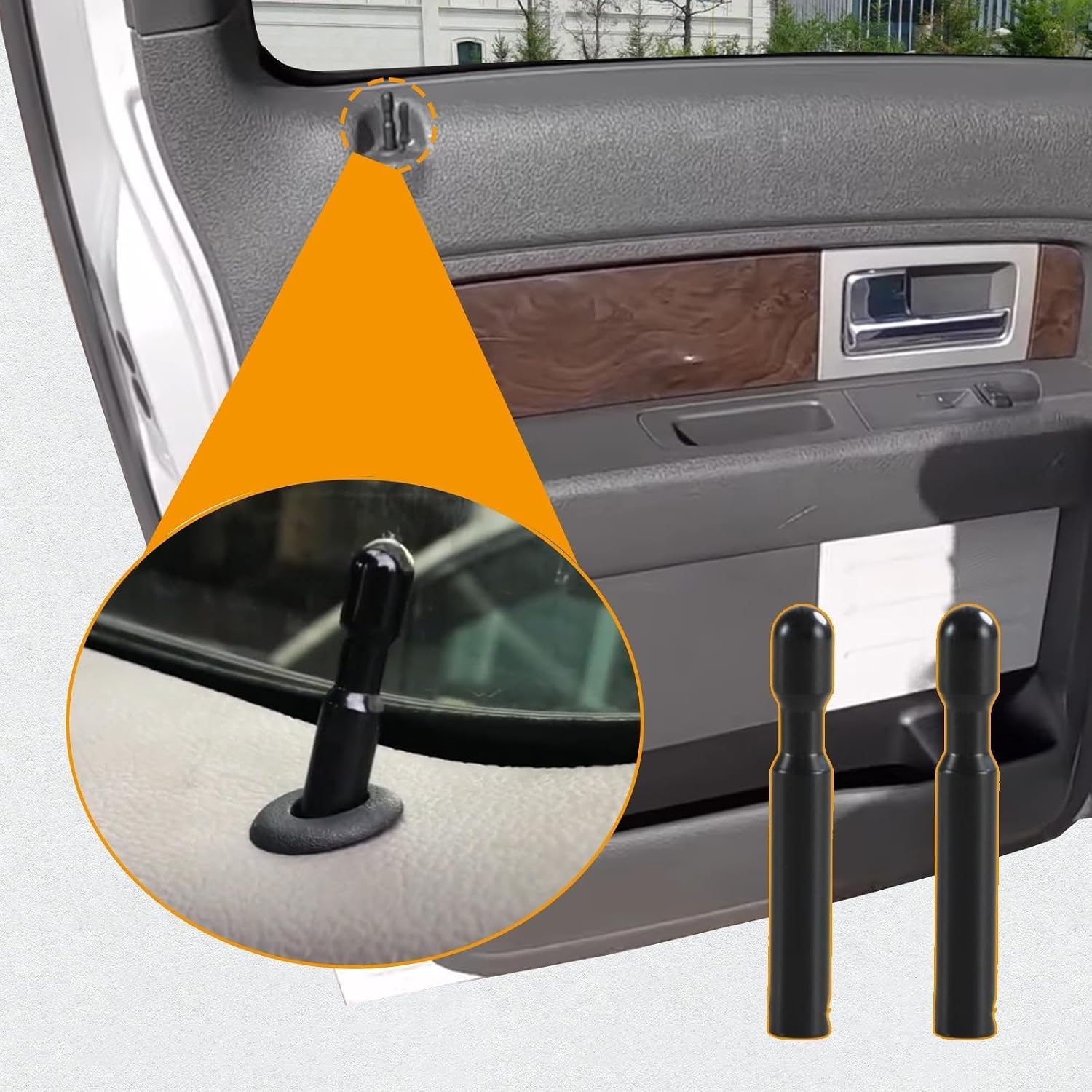 2PCS Door Lock Pull Knob Control Post Pin with Threads Compatible with Ford F150 2004-2014 Explorer 1991-1996 Taurus Mercury Sable 1991-1999 Replace# FODZ-5421850-A
