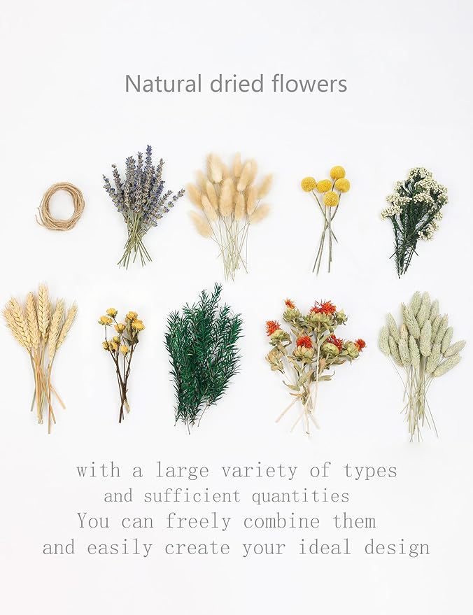 Set Natural De Flores Secas Para Jarrón, 9 Piezas Decorativas miniatura 4