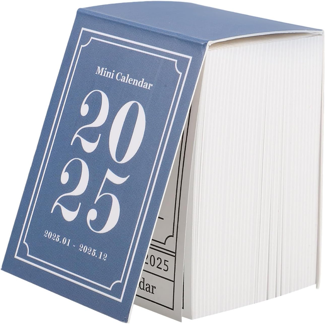 LurroseTear off Daily Calendar 2025 Mini Calendar Miniature Desk Calendar Aesthetic Memo Pad Calendar for Home Office School Blue