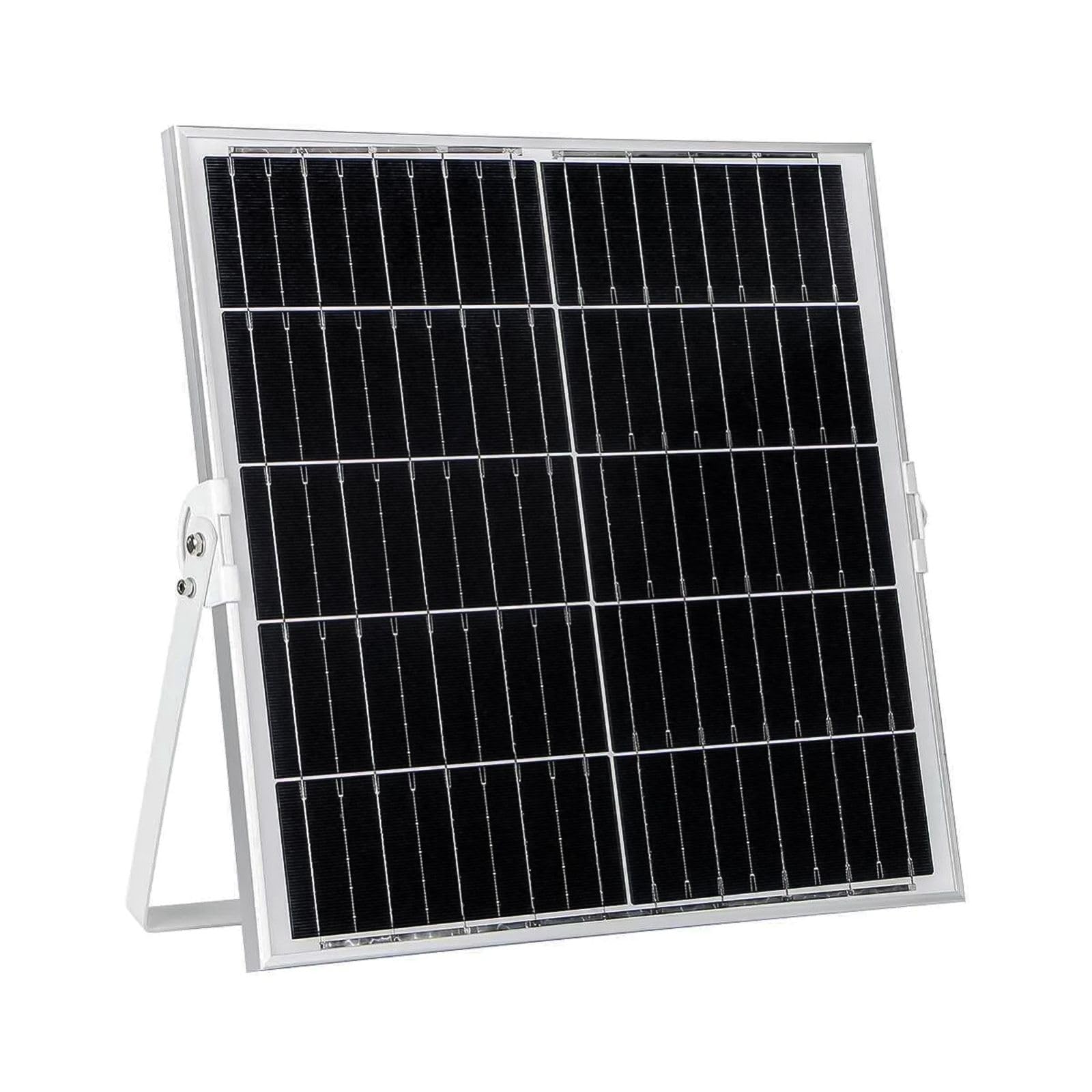 O.N Faretto solare da esterno con luce fredda, faro led con pannello solare e sensore per accensione automatica, lampada led da parete con fotovoltaico 4000K 2400lm