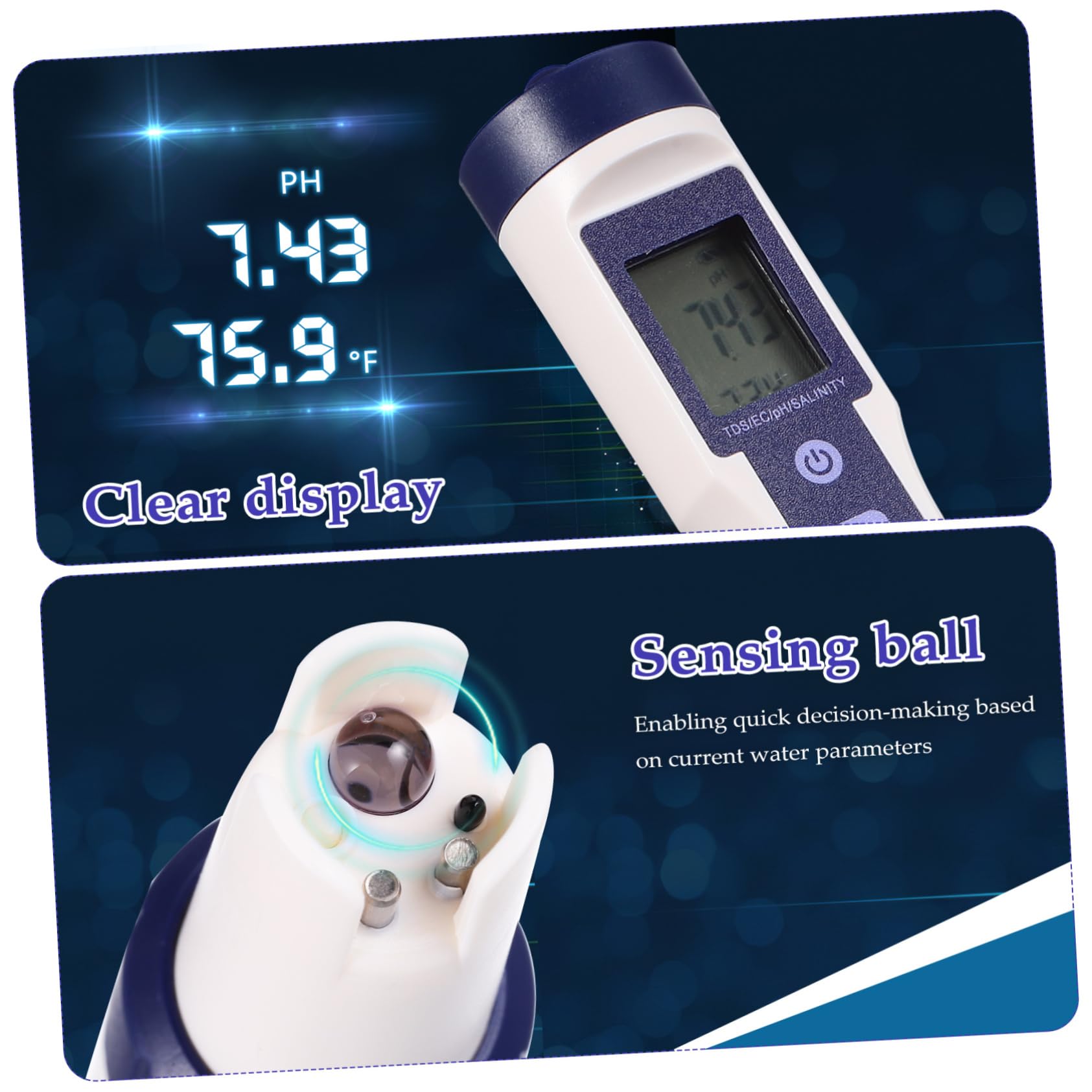 5-in-1 Digitaler Wassertester für Wasserqualität, Ph, Ec, Salzgehalt