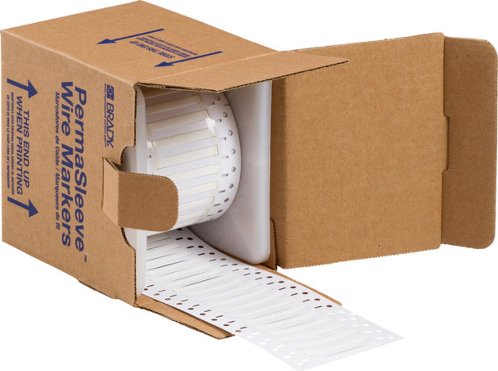 Brady BradyPrinter Series Low Smoke Zero Halogen PermaSleeve Heat Shrink Tubing, Roll of 500 Each, White, 0.125